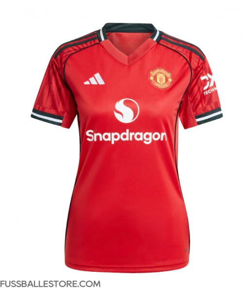 Günstige Manchester United Matthijs de Ligt #4 Heimtrikot Damen 2025-26 Kurzarm Günstige Manchester United Matthijs de Ligt #4 Heimtrikot Damen 2025-26 Kurzarm